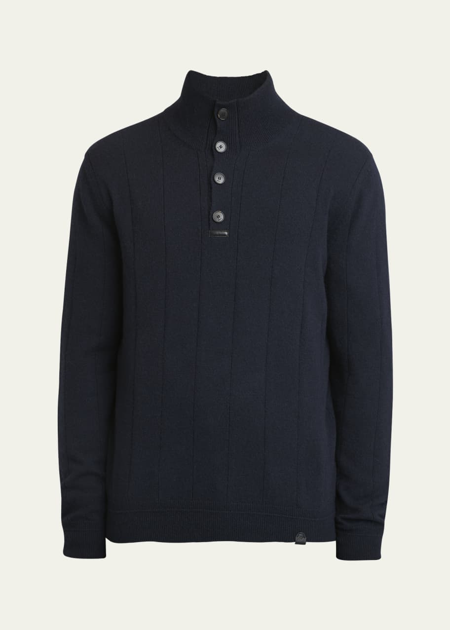 Image 1 of 1: Men's Mock Neck Cashmere Sweater