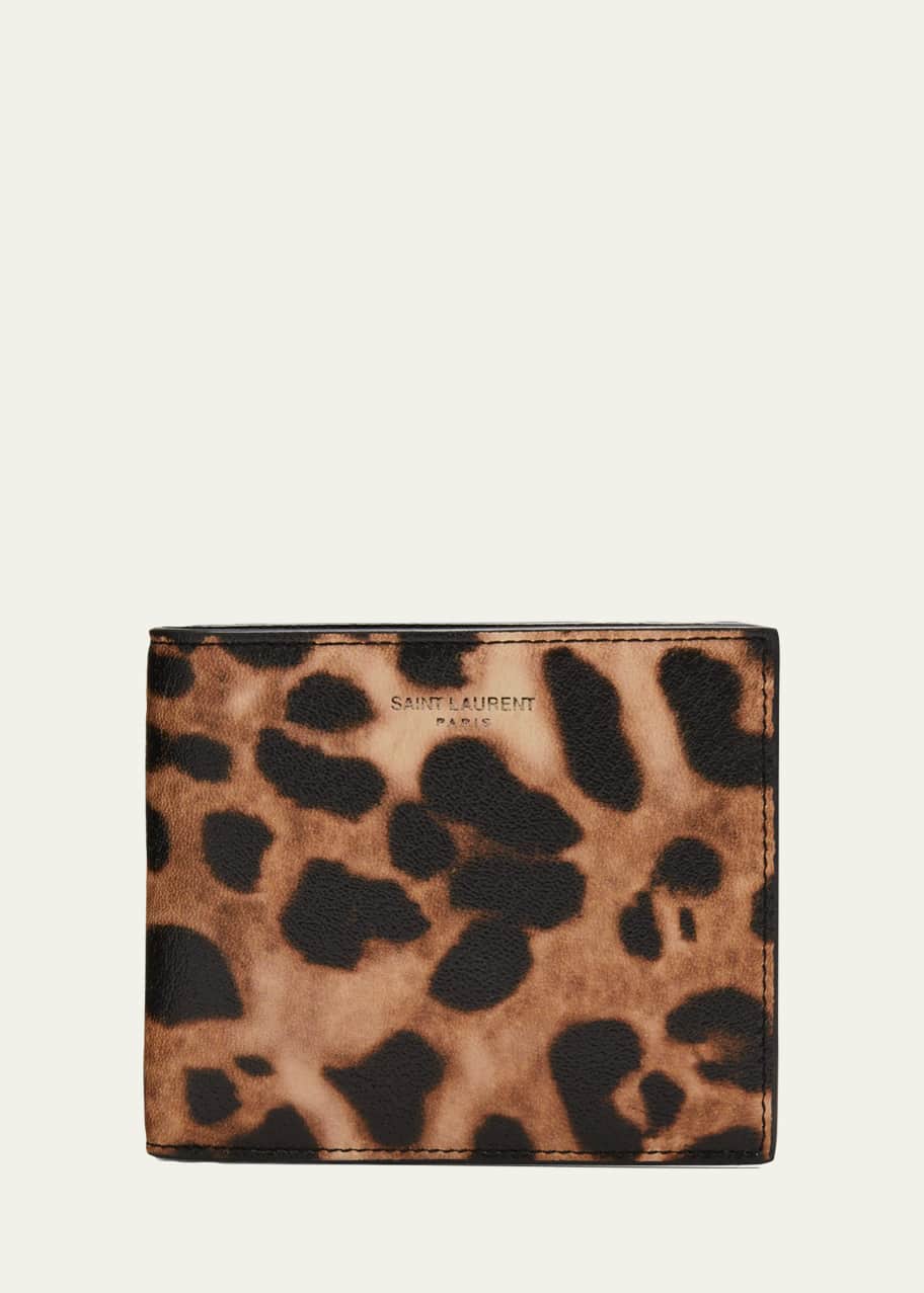 Saint laurent leopard wallet store