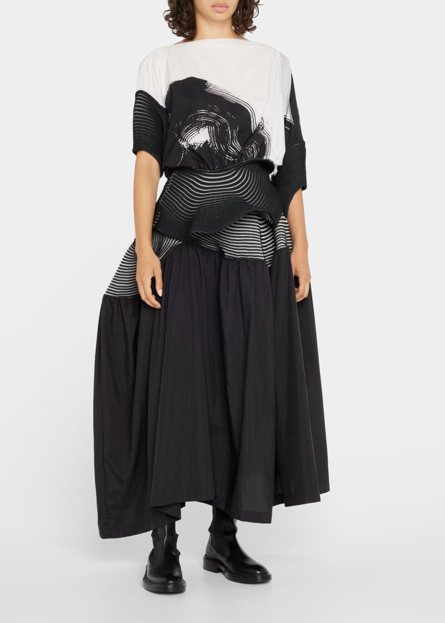 スカート Issey miyake skirt Issey Miyake Pleats Please grey maxi skirt that is scrunched