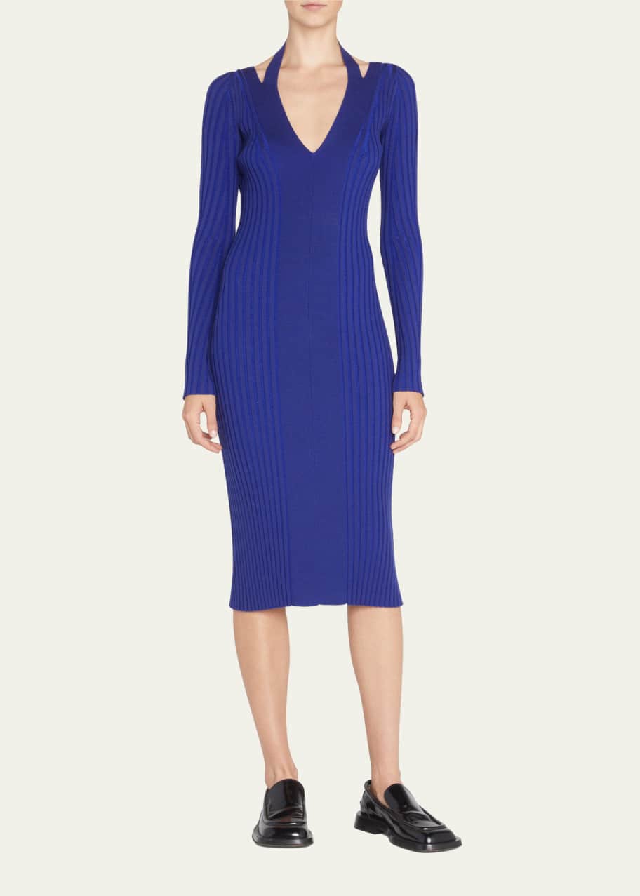 Proenza Schouler White Label Ribbed-Knit Halter Midi Dress - Bergdorf  Goodman