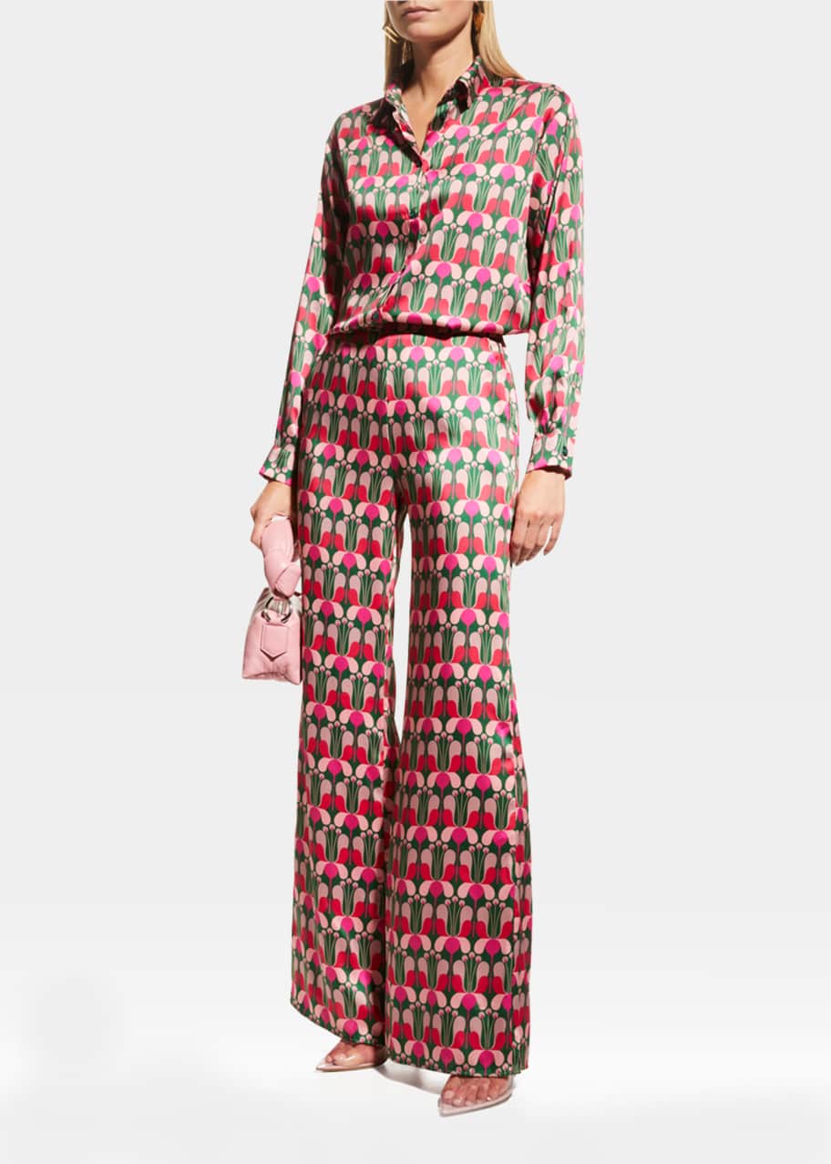 PINKO Carmela Button-Front Printed Twill Shirt - Bergdorf Goodman