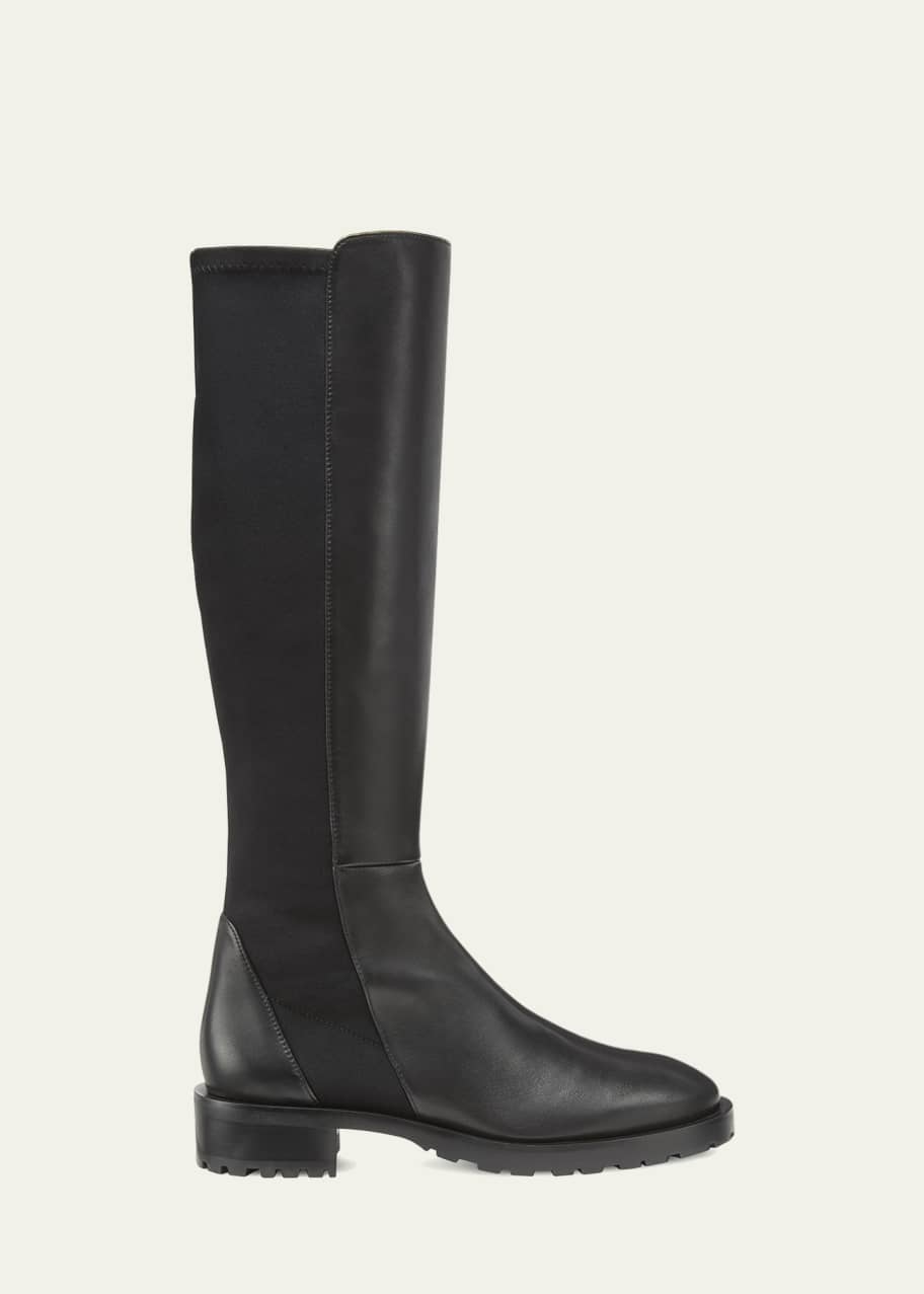 Stuart Weitzman 5050 Leather Lug-Sole Knee Boots - Bergdorf Goodman