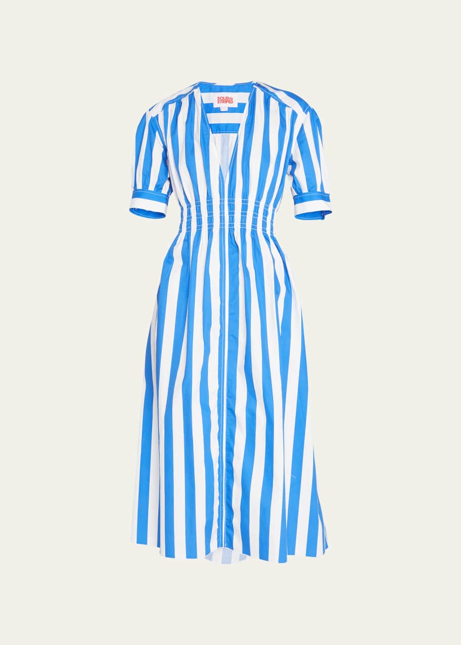 white christmas dresses Pink Striped Midi Dress by THML main image 1