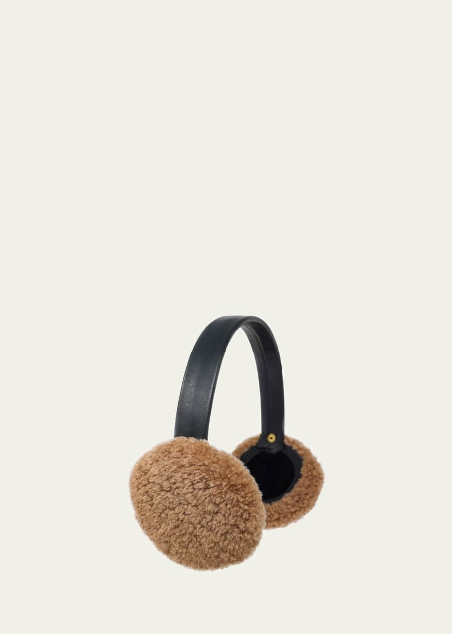 Shearling Earmuffs w/ Velvet Band Bergdorf Goodman