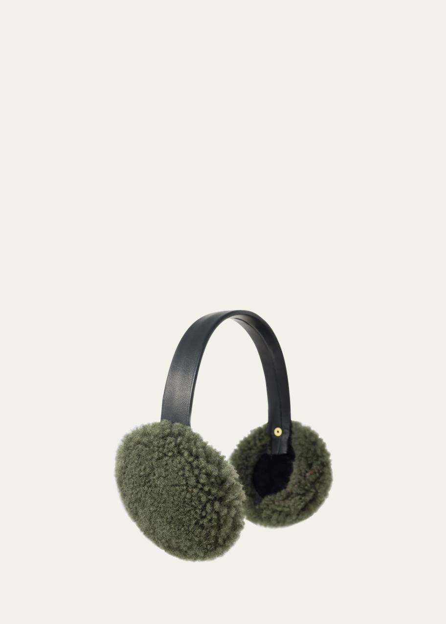 Pologeorgis Shearling Earmuffs w/ Velvet Band - Bergdorf Goodman