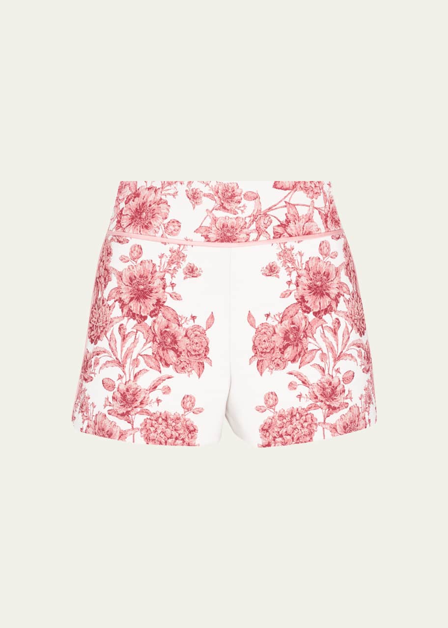 Alice + Olivia Donald High-Waist Floral Jacquard Shorts - Bergdorf