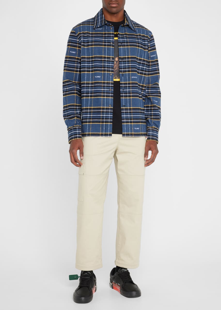 Off-White Men's Plaid Flannel Overshirt - Bergdorf Goodman