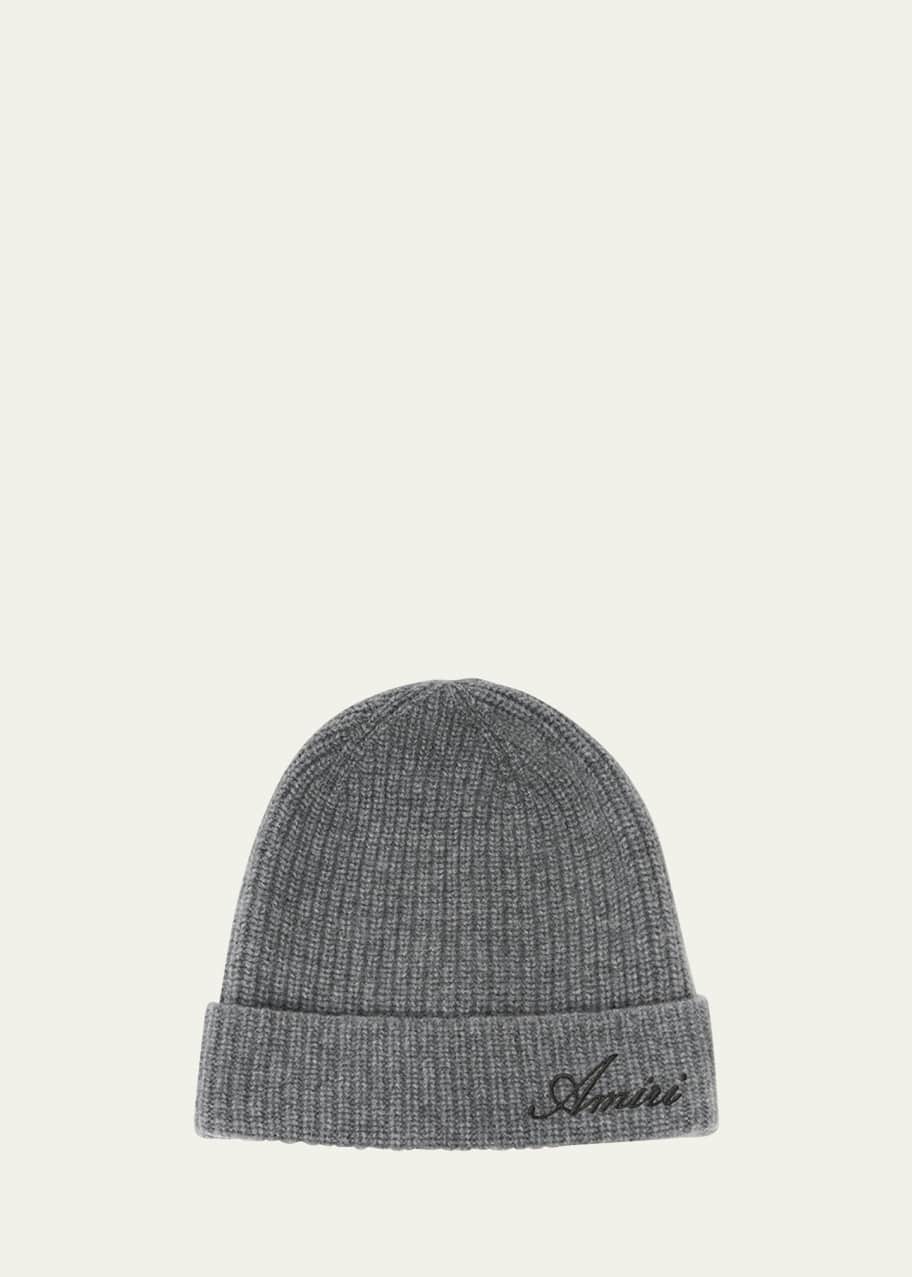 Amiri Men's Logo Script Cashmere Beanie Hat - Bergdorf Goodman