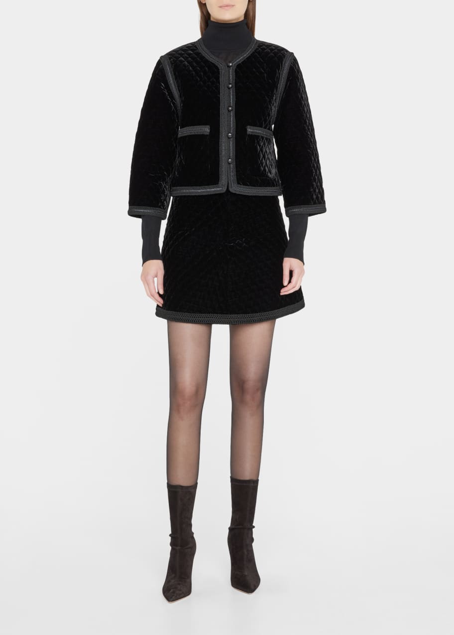Cara Cara Chrissy Silk Velvet Mini Skirt - Bergdorf Goodman