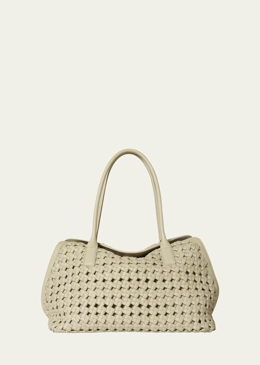 THE ROW Gabriel Fold-Over Top-Handle Bag in Woven Leather - Bergdorf ...