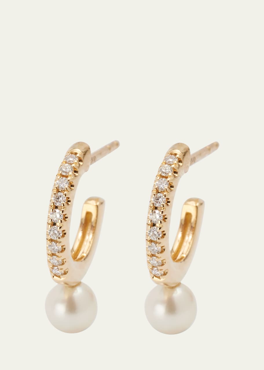 早割航空券 and Gold 14k Mizuki Diamond Pearls with Earrings Hoop Small アクセサリー