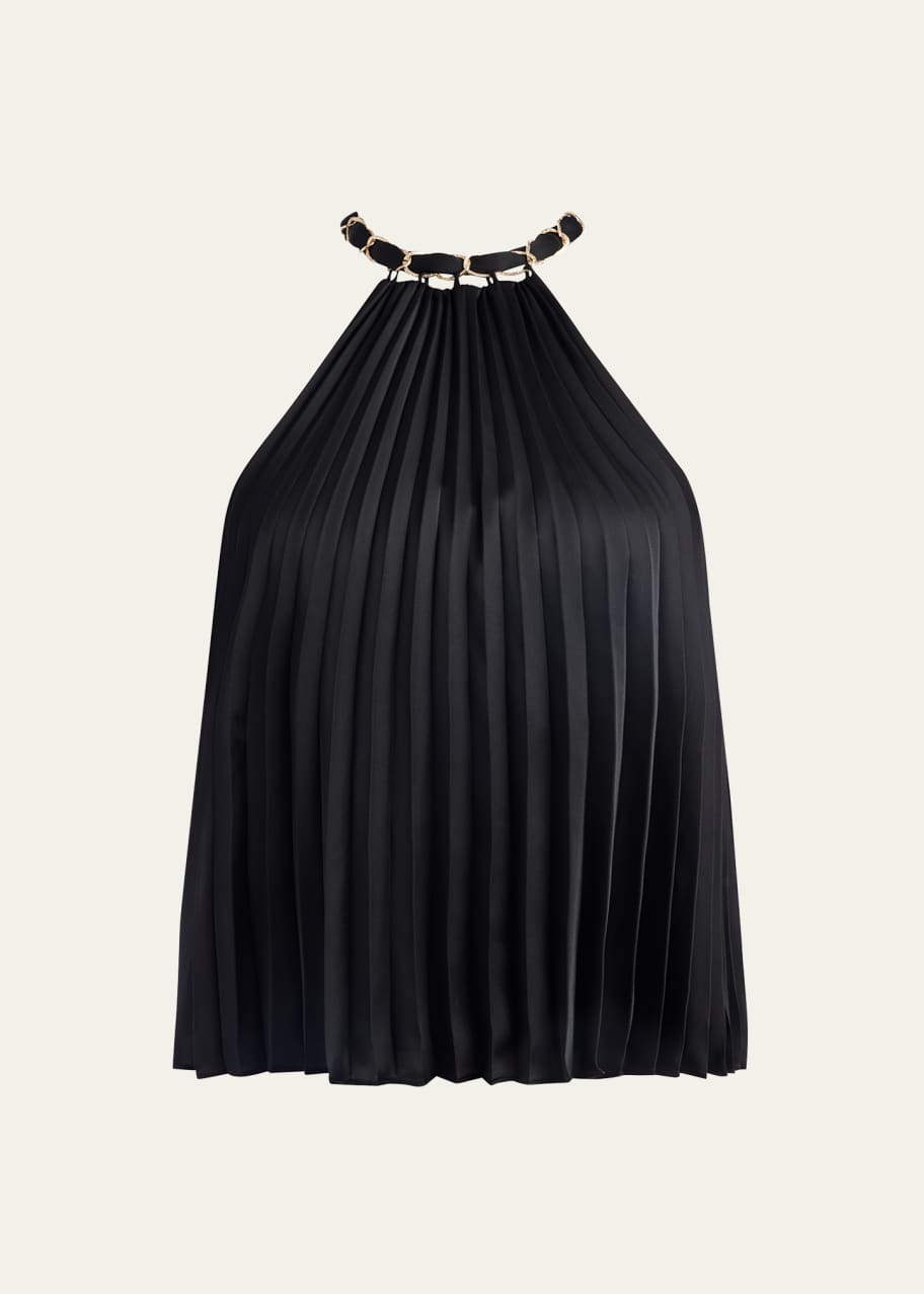 Alice + Olivia Alycia Pleated High-Neck Chain Top - Bergdorf