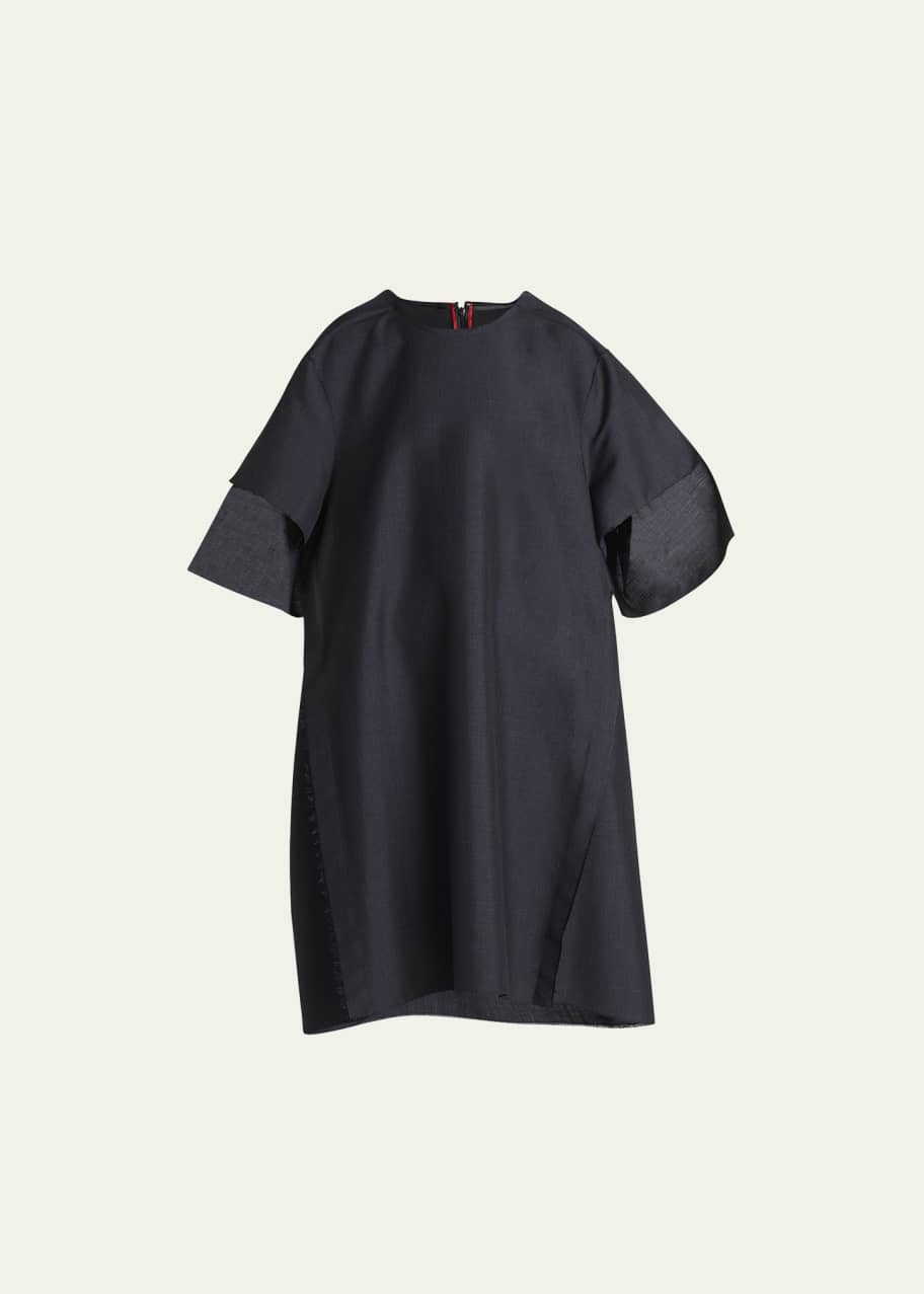 Maison Margiela Raw-Edge Oversized Wool T-Shirt Dress