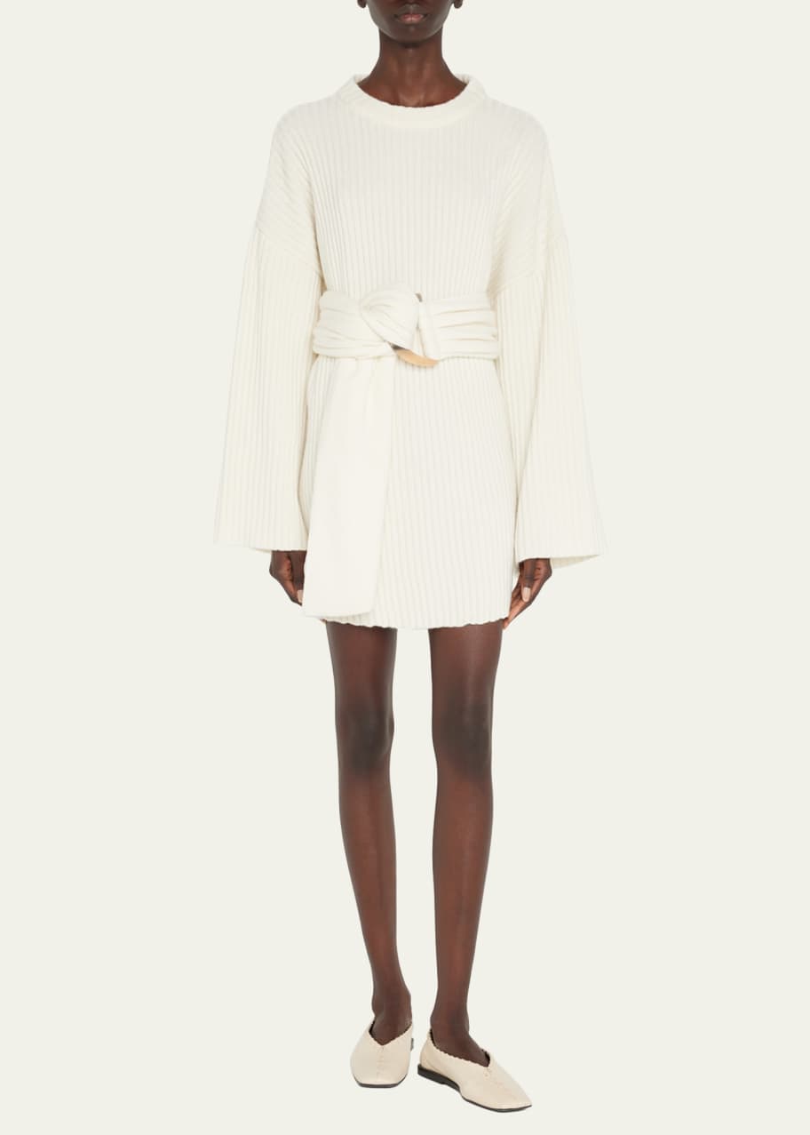Piece of White Caitlin Belted Mini Sweater Dress - Bergdorf Goodman
