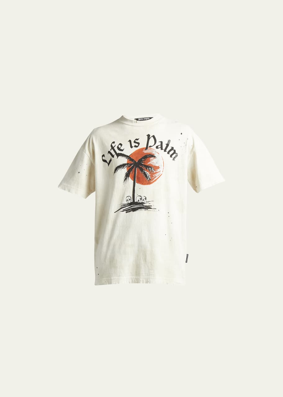 palm Angels オレンジヤシの木 Tシャツ L Palm Angels Men's Life Is Palm Sunset T-Shirt - Bergdorf Goodman