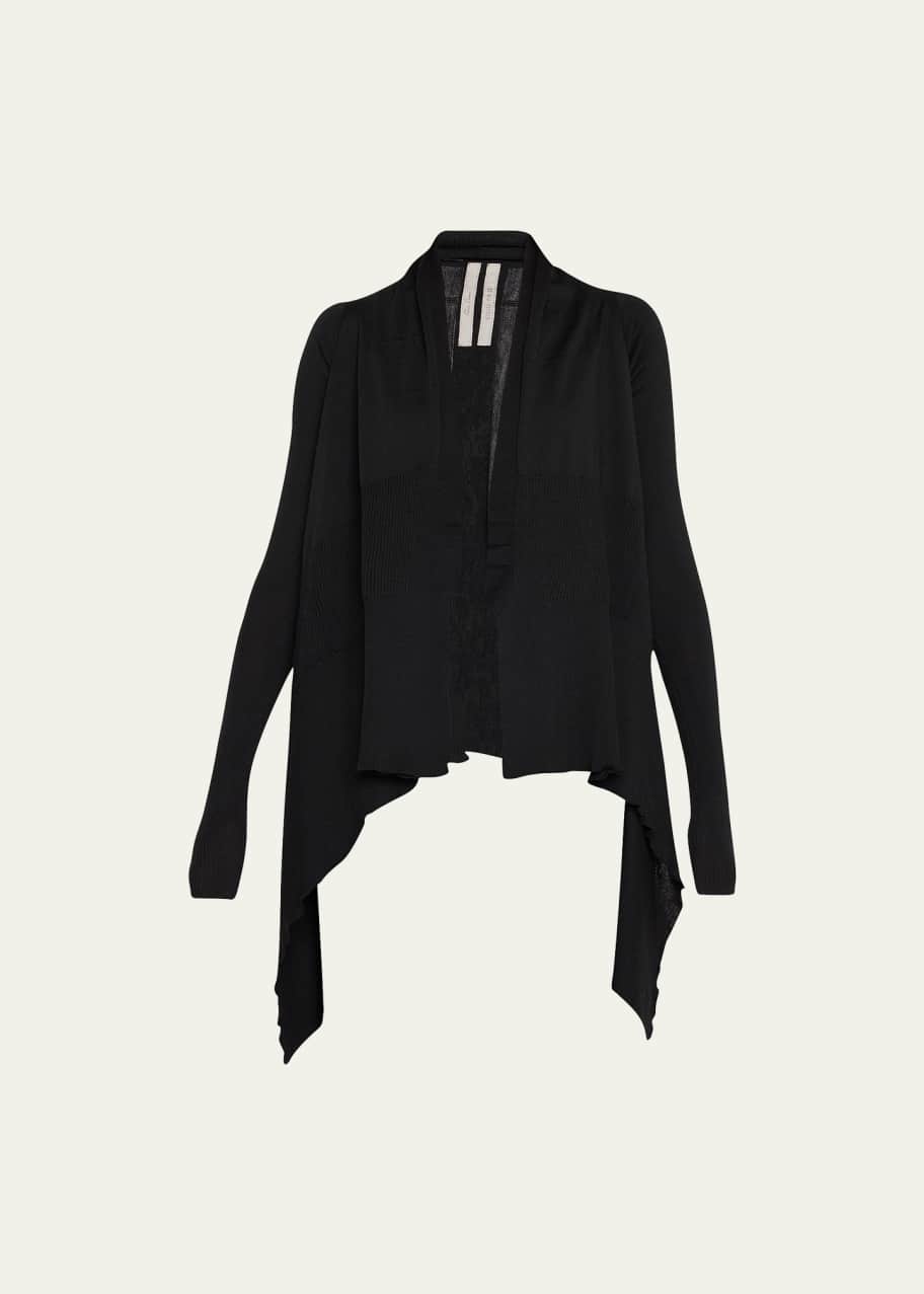 Rick Owens Shawl Wrap Wool Cardigan - Bergdorf Goodman