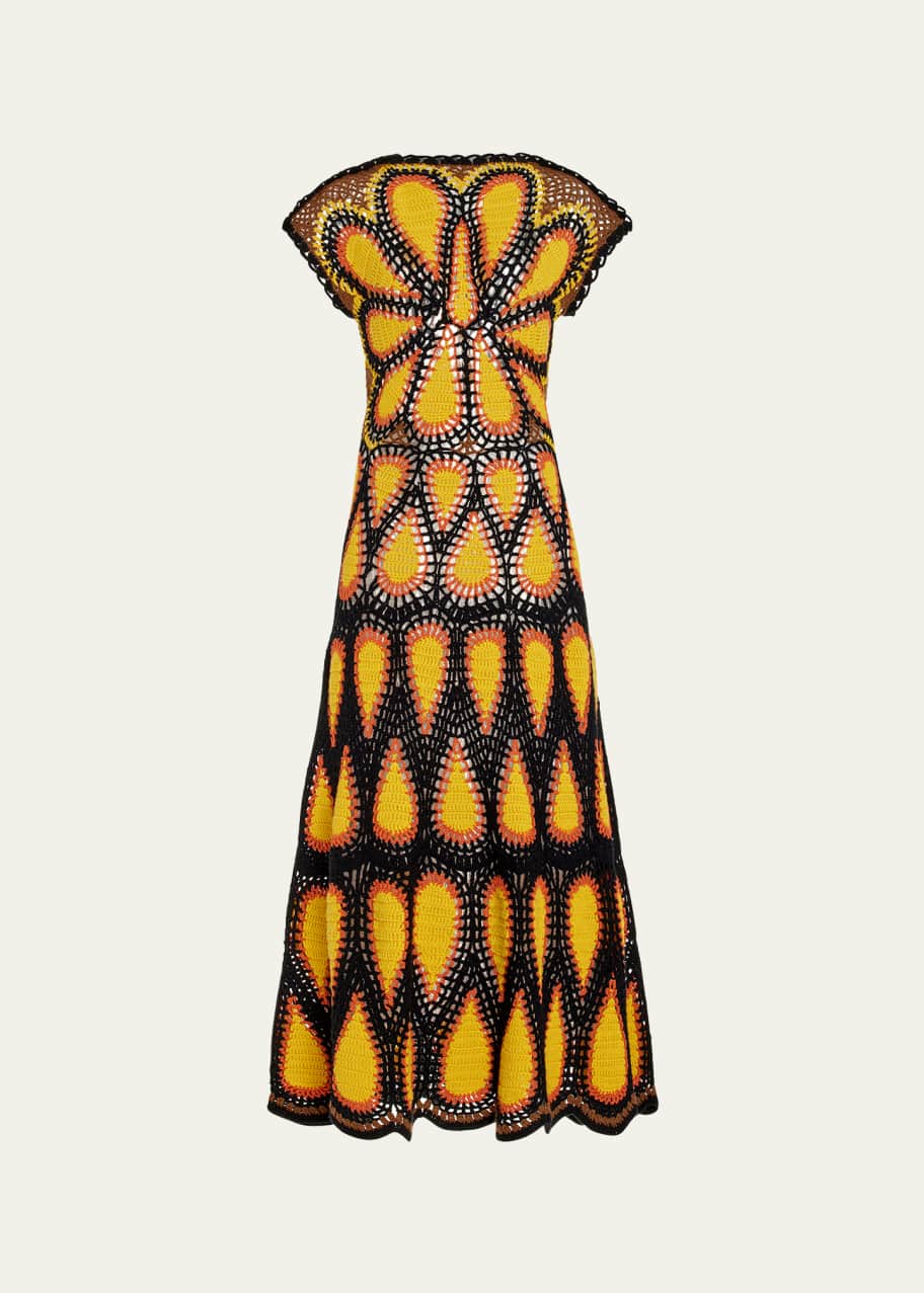 Image 1 of 1: Aidy Cashmere Crochet Maxi Dress