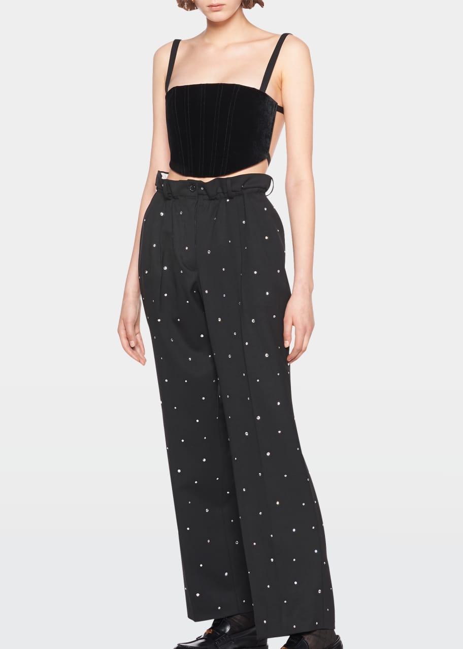 【名入れ無料】 Miu Miu Crystal Paperbag Wool Pants - Bergdorf Goodman パンツ