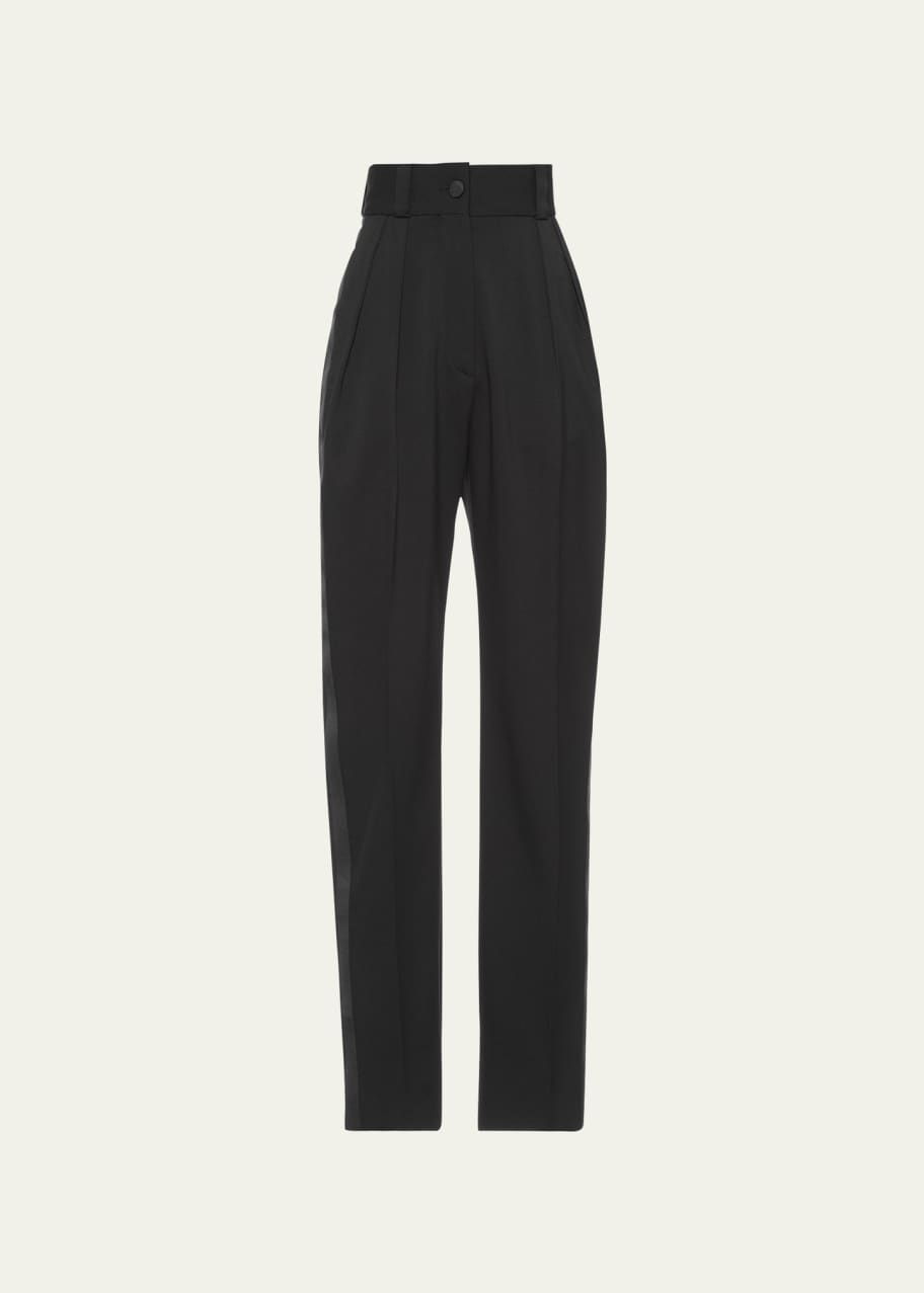 Miu Miu High-Waist Pleated Suit Pants - Bergdorf Goodman