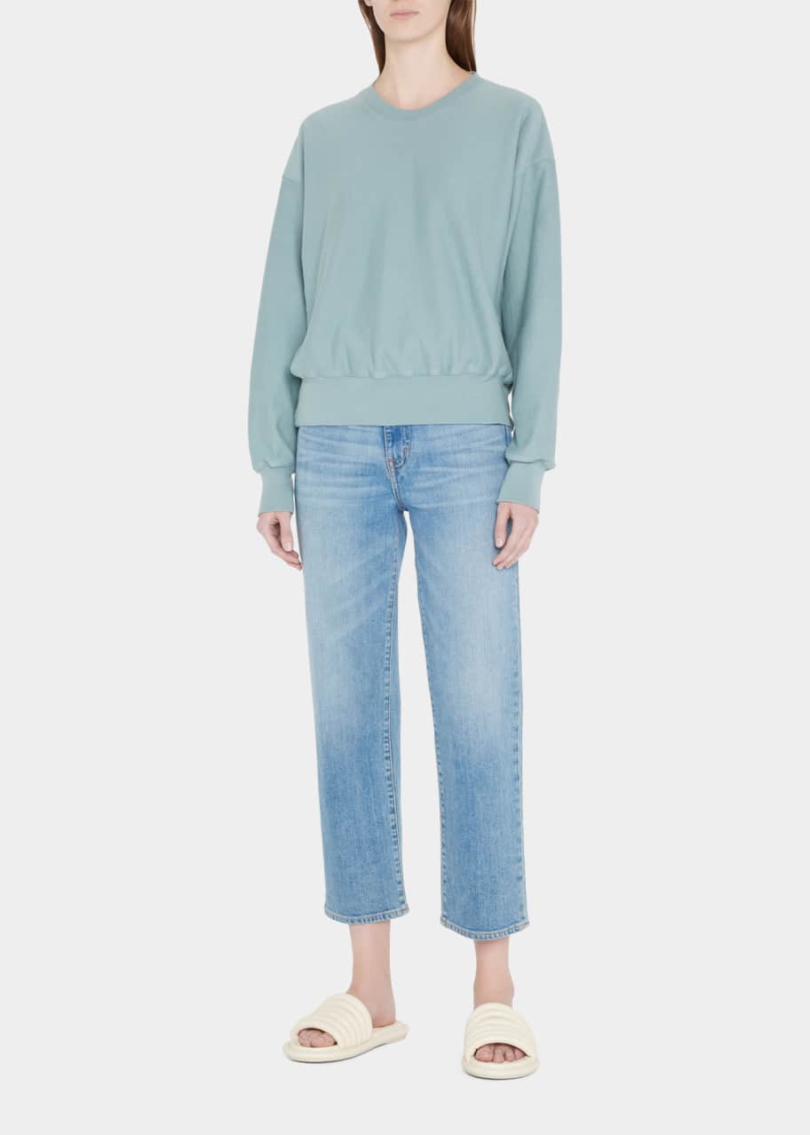 Bassike ElbowPatch Cotton Fleece Sweatshirt Bergdorf Goodman