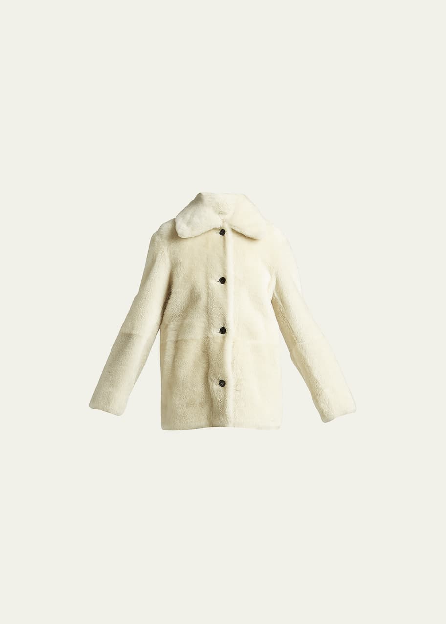 Image 1 of 1: Caban Reversible Shearling Coat
