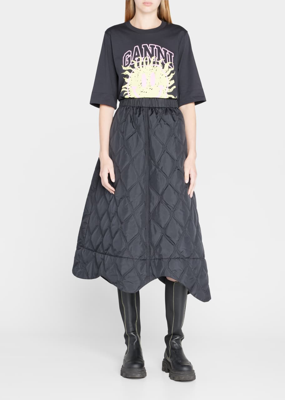 Quilted midi skirt outlet