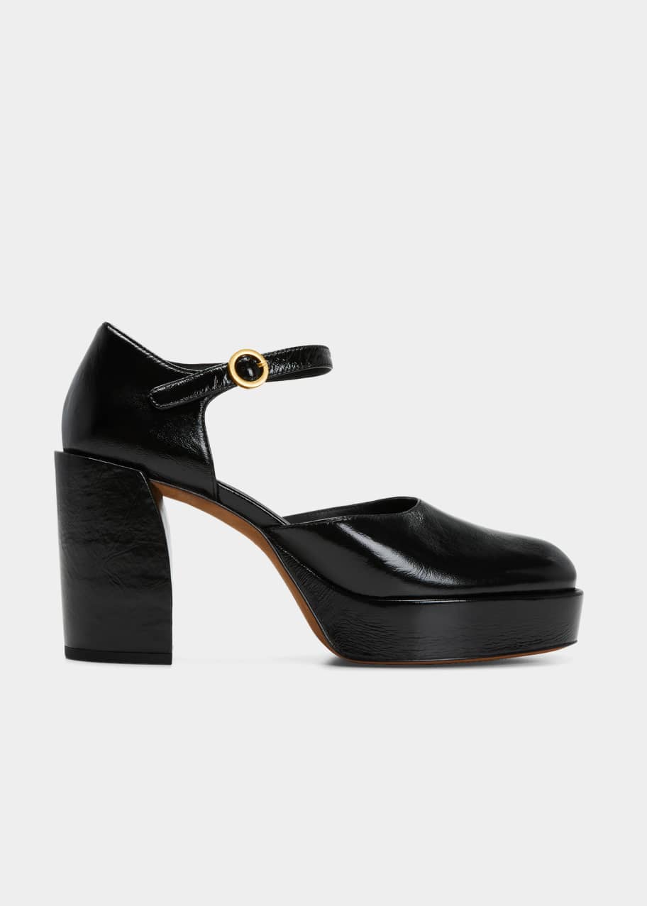 CC MARY JANE 25S IN BLACK LAMBSKIN AND SUEDE WITH PEARL HEEL main image 0