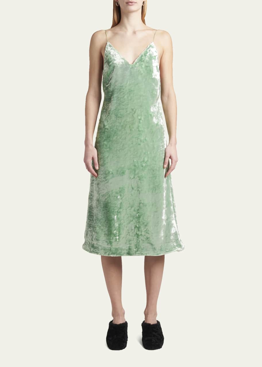 Jil Sander High Pile Velvet Midi Dress - Bergdorf Goodman