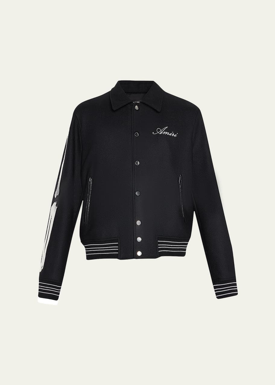 【国内正規】AMIRI BONES VARSITY JACKET 50 アミリ AMIRI bones varsity jacket Black Amiri