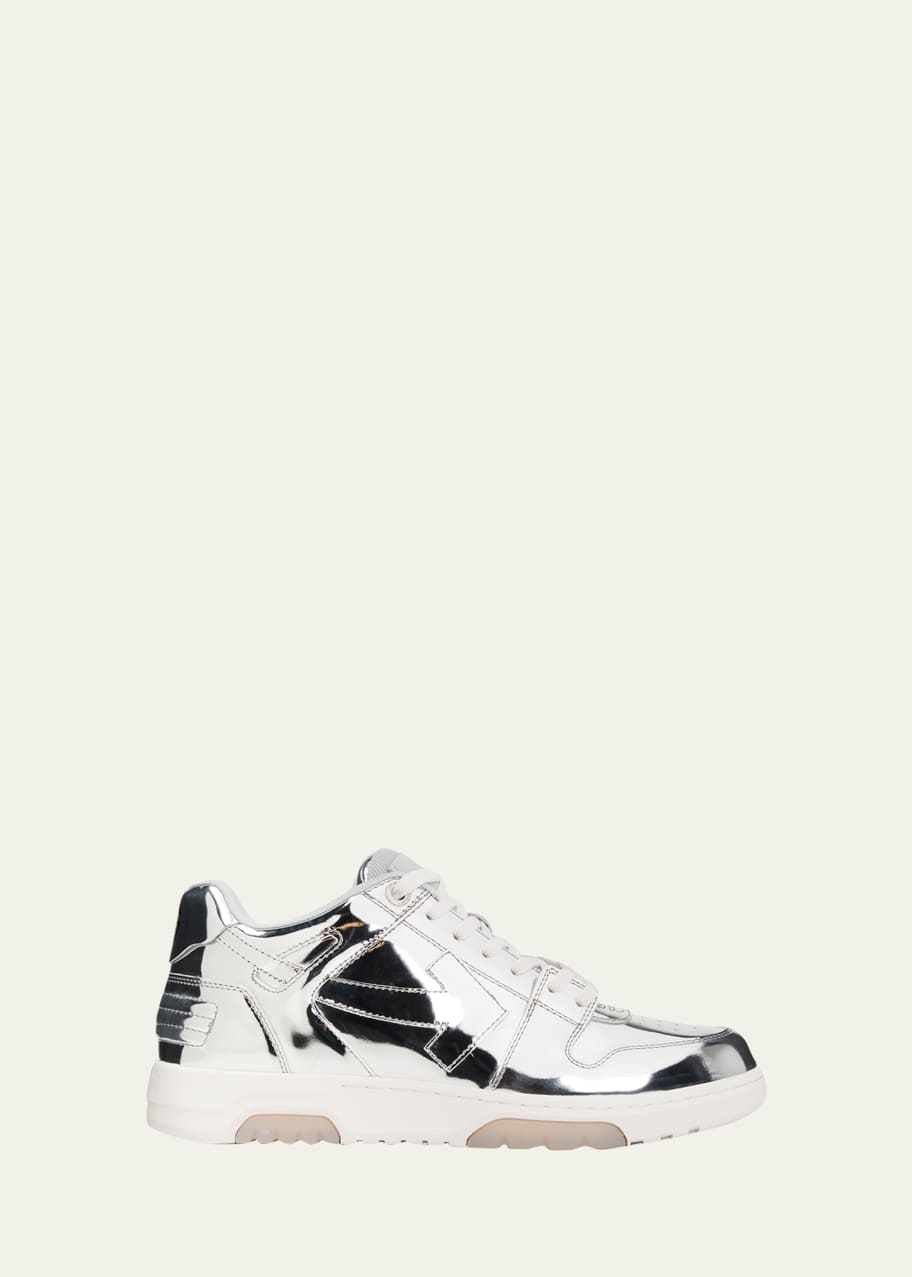 Out of Office Sneakers in White/Silver Leather