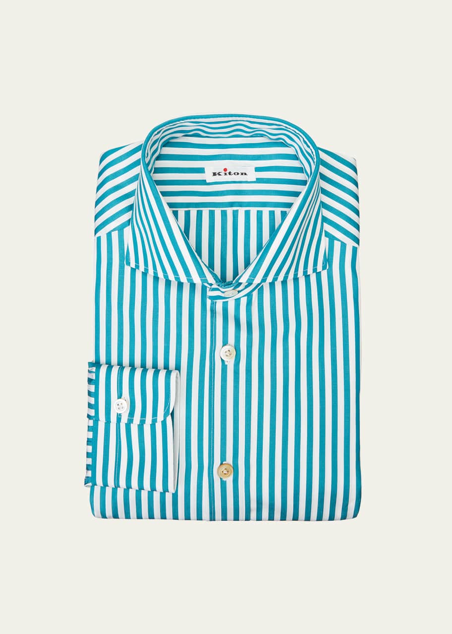 Kiton Men's Stripe Dress Shirt - Bergdorf Goodman