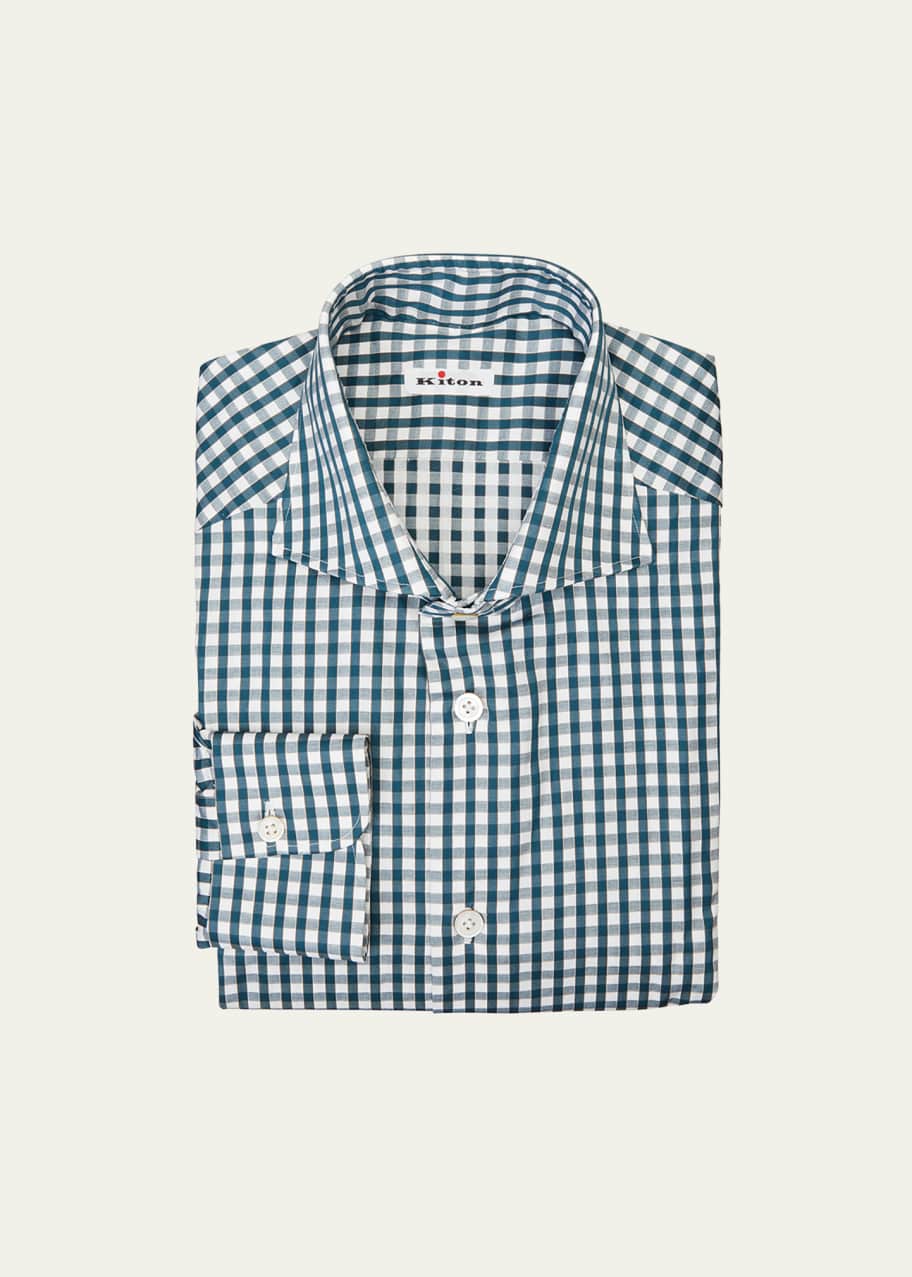 Image 1 of 1: Men's Gingham Check Dress Shirt