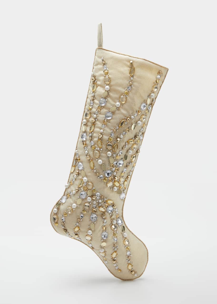 Kim Seybert Swirled Sparkle Christmas Stocking Bergdorf Goodman