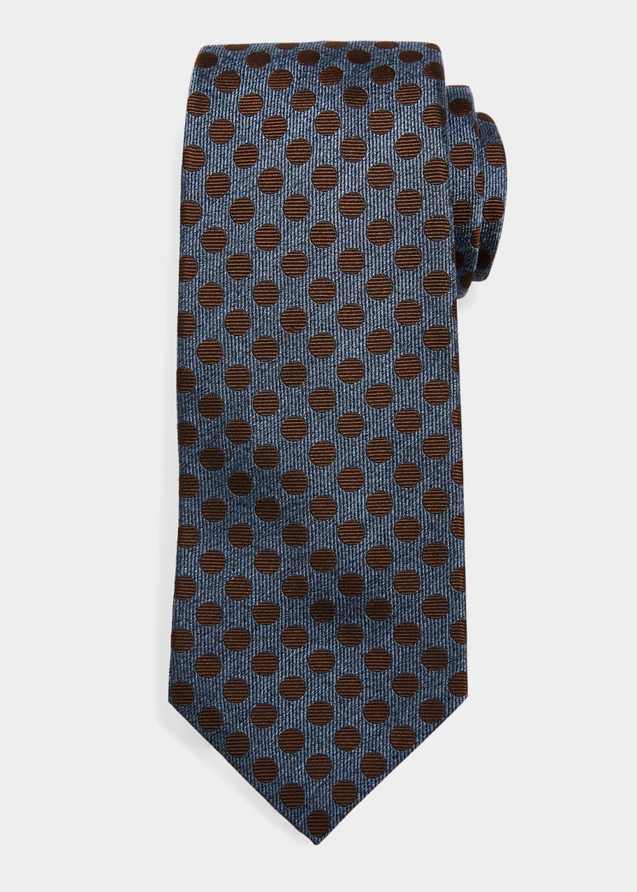 Kiton Men's Dotted Silk Tie Bergdorf Goodman