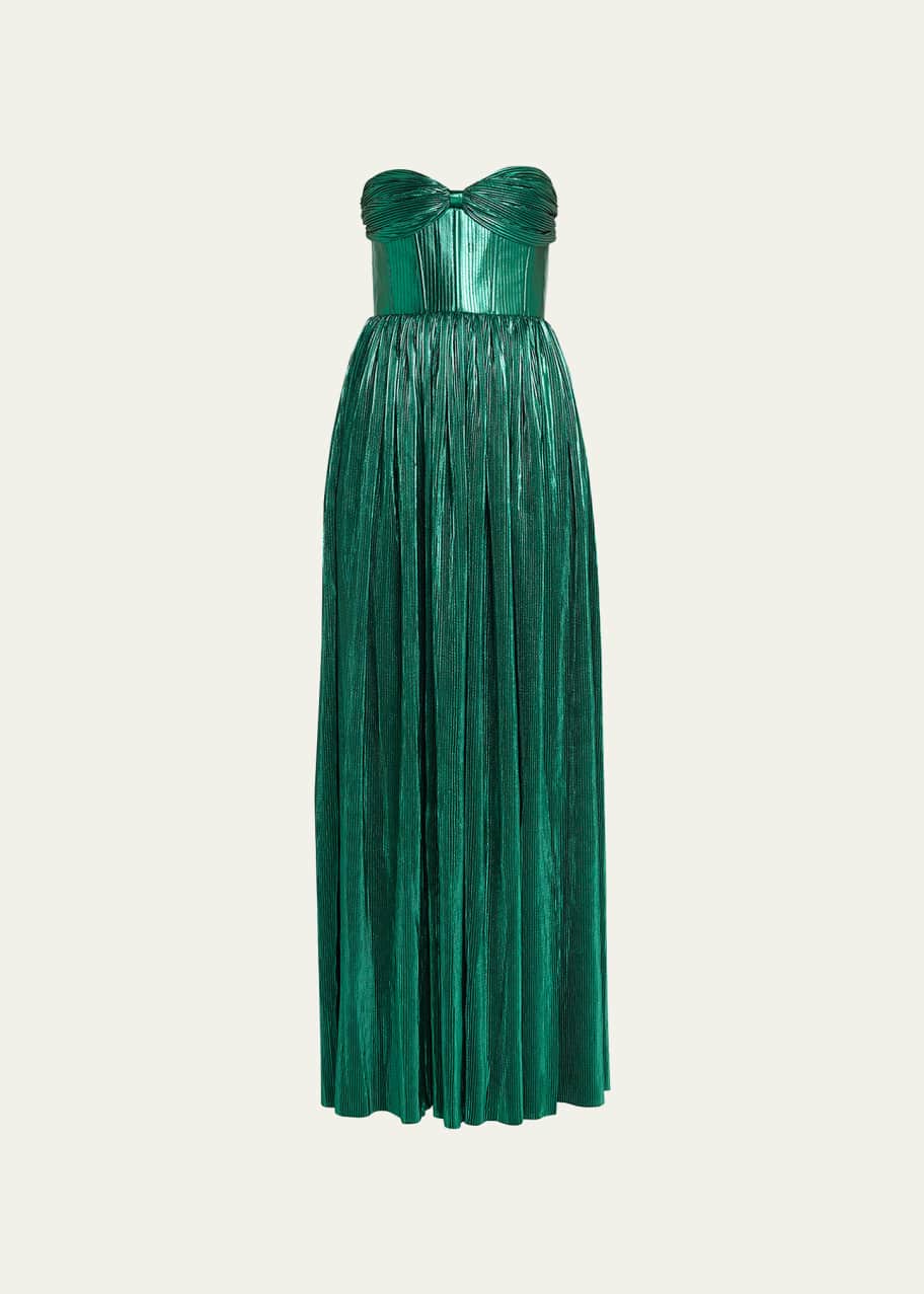Bronx and Banco Florence Pleated Strapless A-Line Gown - Bergdorf Goodman