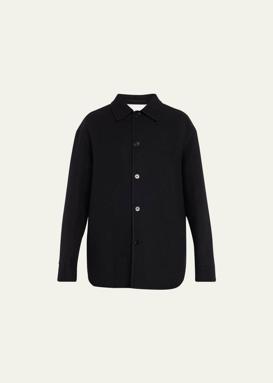 Jil Sander Men's Solid Wool Shirt Jacket - Bergdorf Goodman