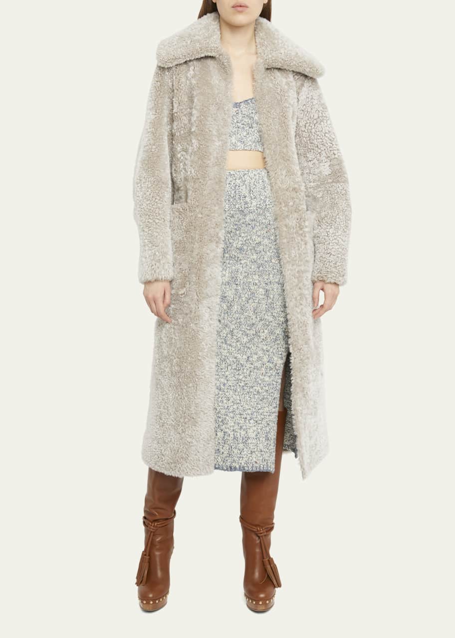 Image 1 of 1: Adira Belted Lamb Shearling Coat