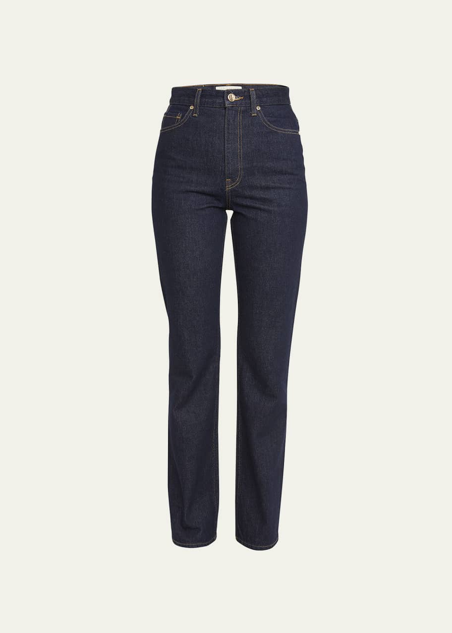 Image 1 of 1: The Agnes Straight-Leg Denim Jeans