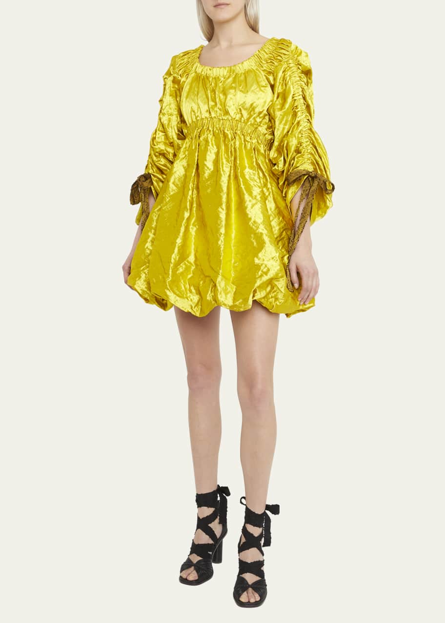 Ulla Johnson Martine Puff Sleeve Metallic Mini Dress Bergdorf Goodman