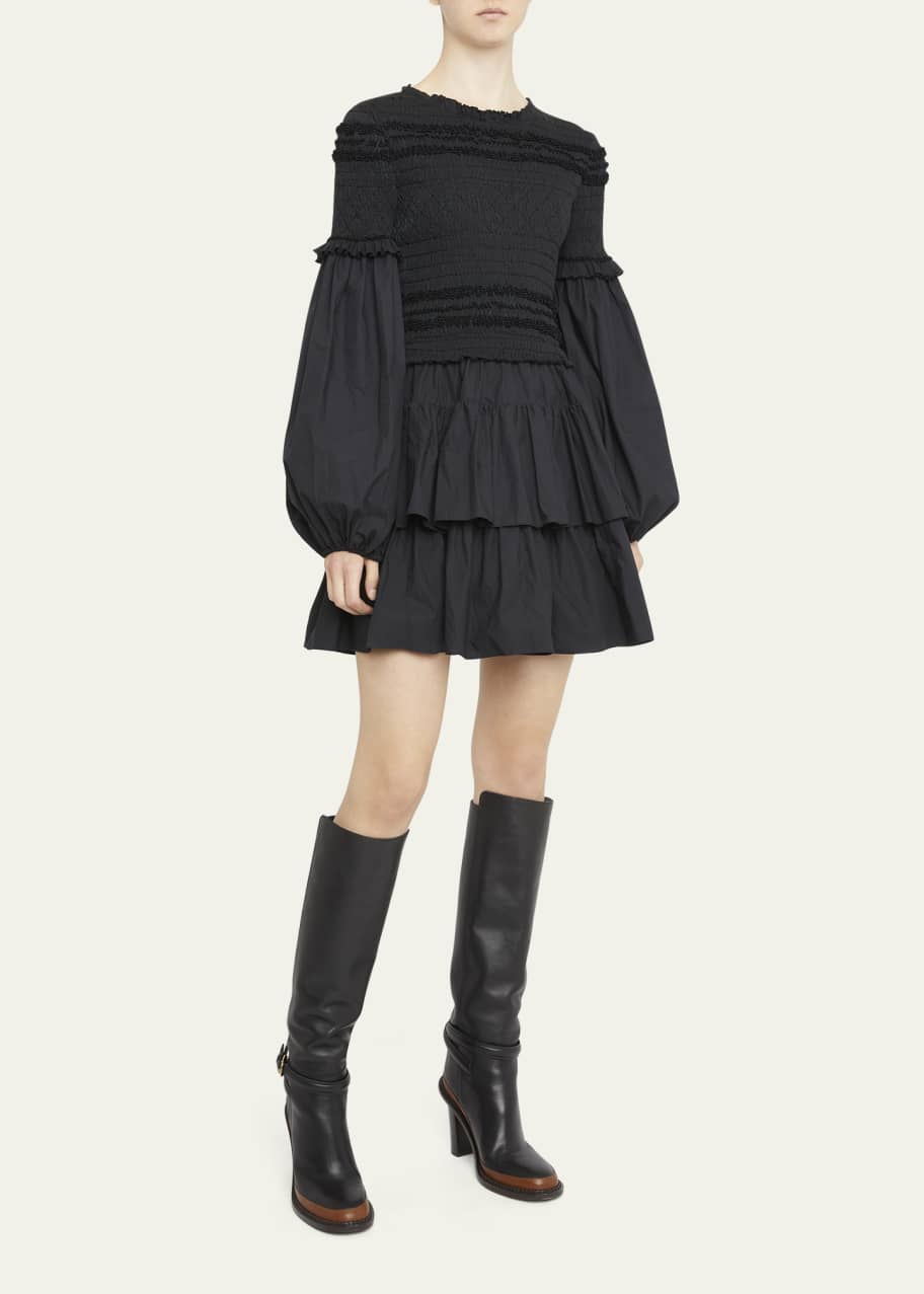 Ulla Johnson Nadia Embroidered Lantern-Sleeve Mini Dress - Bergdorf Goodman
