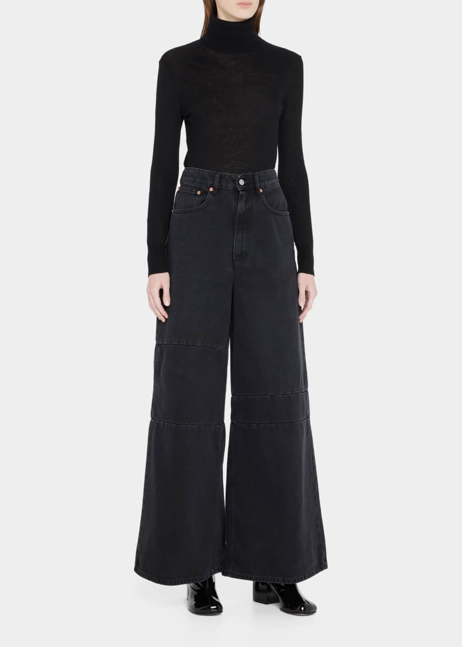 MM6 Maison Margiela Cropped Wide-Leg Paneled Jeans - Bergdorf Goodman