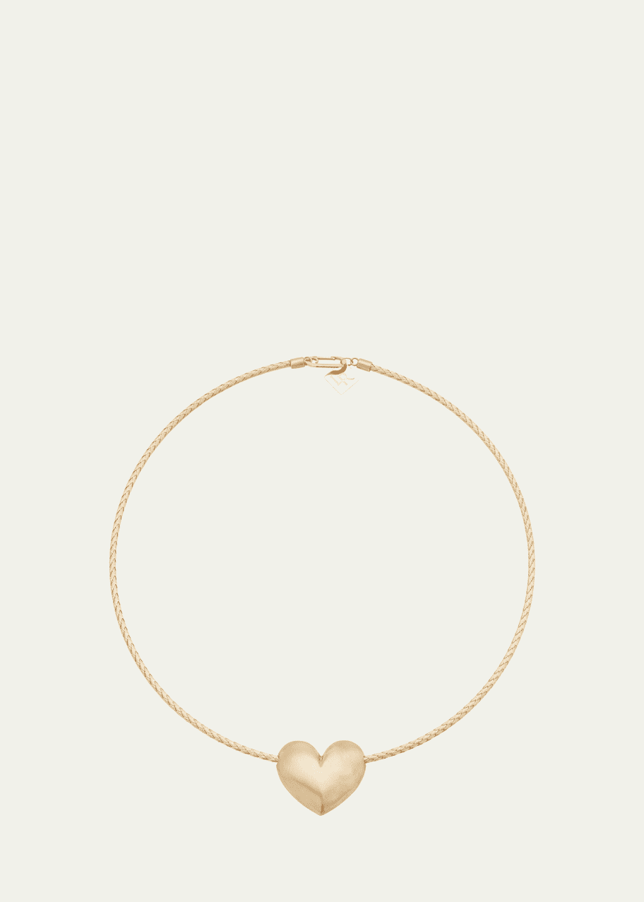 Image 1 of 1: 14K Gold Heart Necklace on Gold Cord