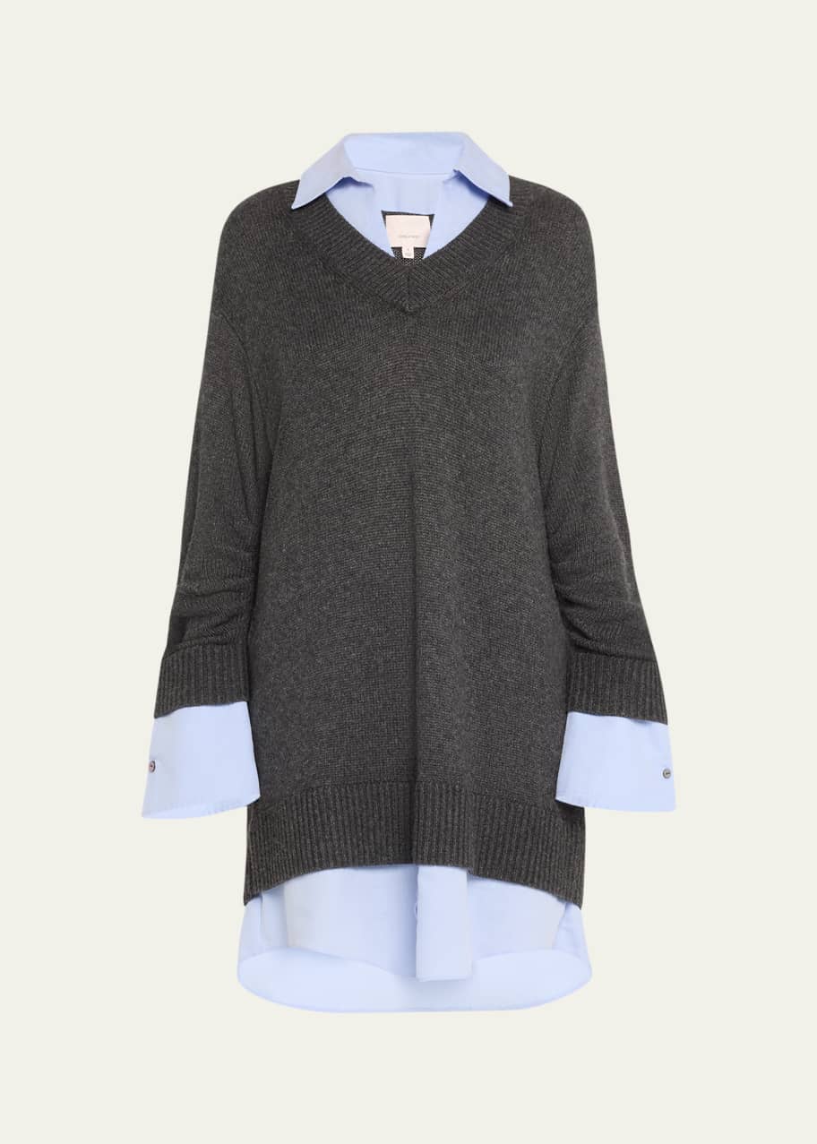 Image 1 of 1: Santina Collared Combo Mini Dress