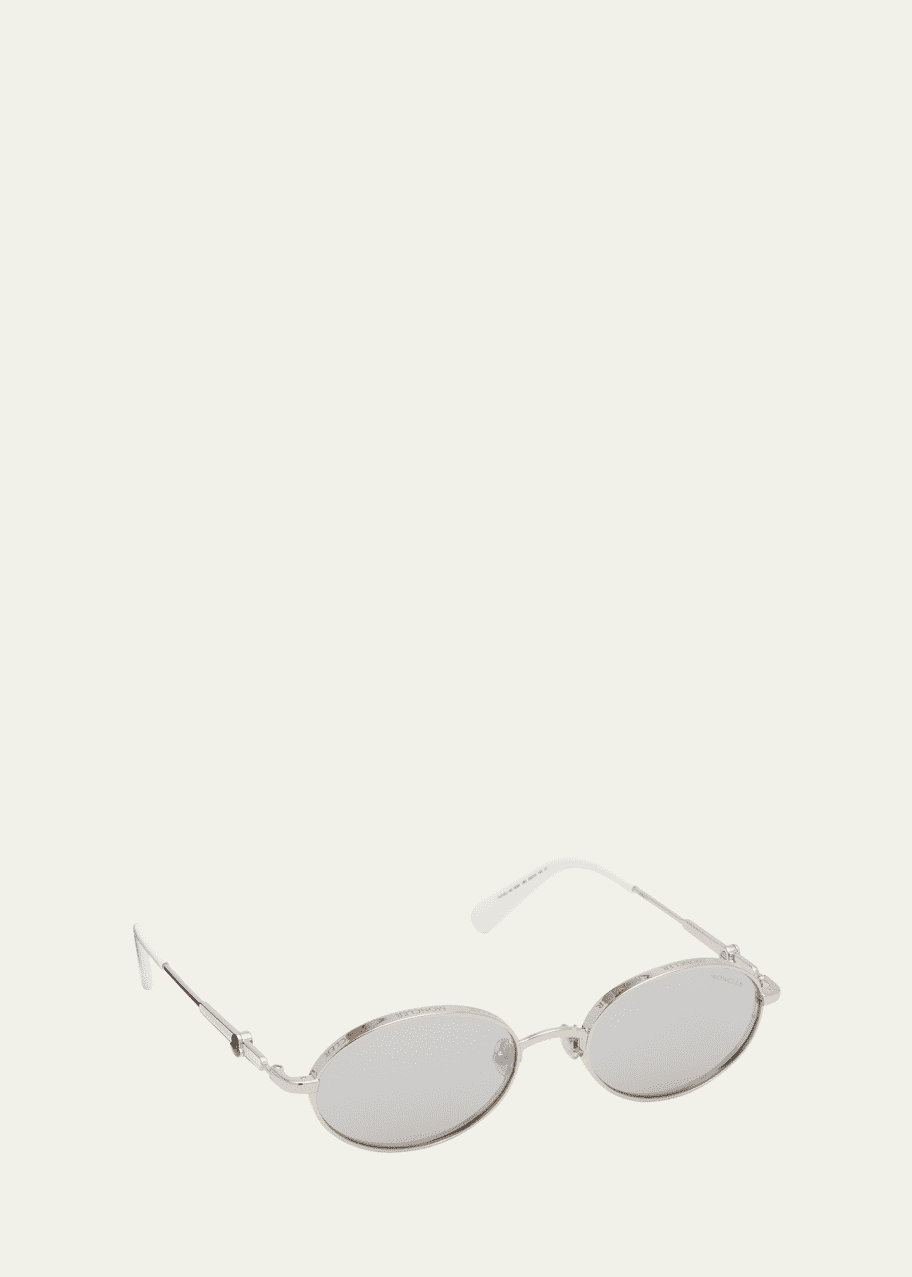 Moncler Lunettes Tatou Oval Metal Sunglasses - Bergdorf Goodman