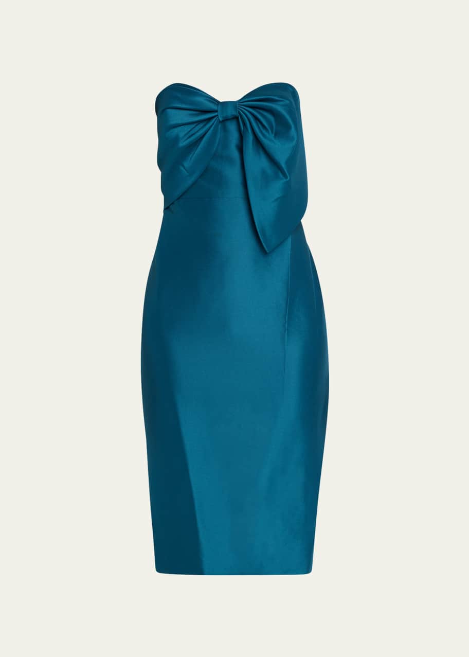 Badgley Mischka Collection Mikado Bow Tea Dress - Bergdorf Goodman