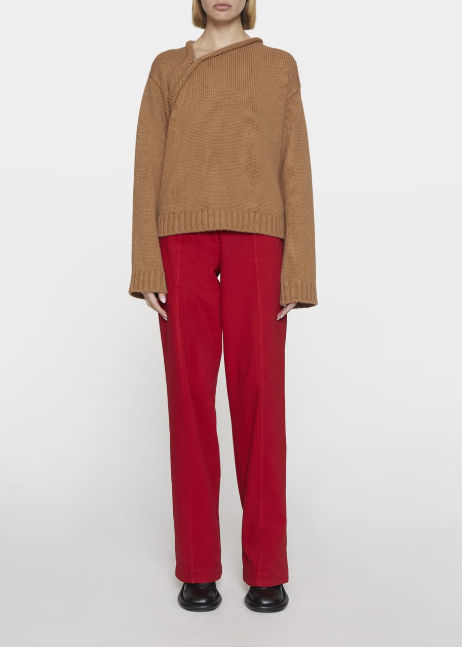 JW Anderson Asymmetrical Zip-Neck Jumper - Bergdorf Goodman JW Anderson Asymmetrical Zip-Neck Jumper - Bergdorf Goodman