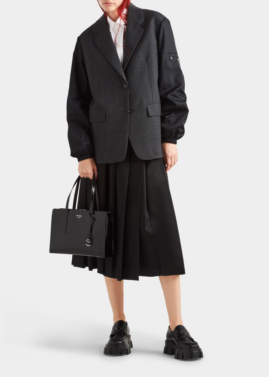 Prada Wool Blazer with Re-Nylon Sleeves - Bergdorf Goodman