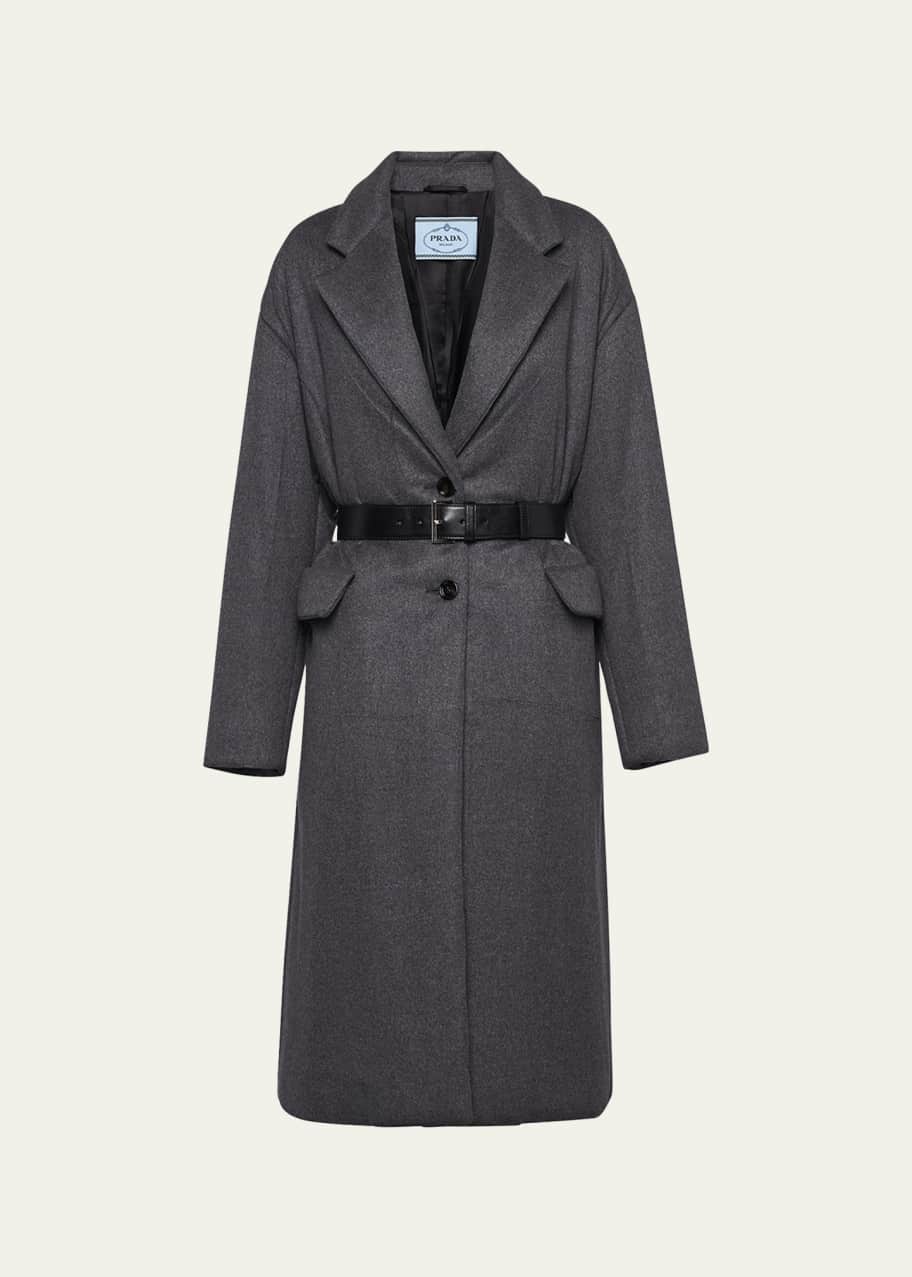 Prada Cashmere Padded Belted Coat - Bergdorf Goodman