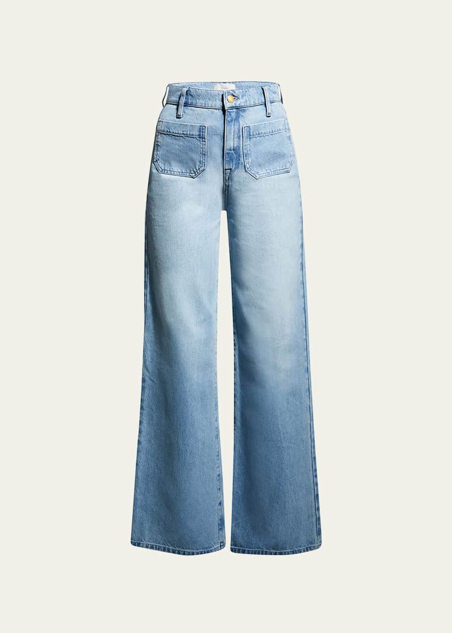 Triarchy Ms Onassis Wide-Leg Patch Pocket Jeans - Bergdorf Goodman
