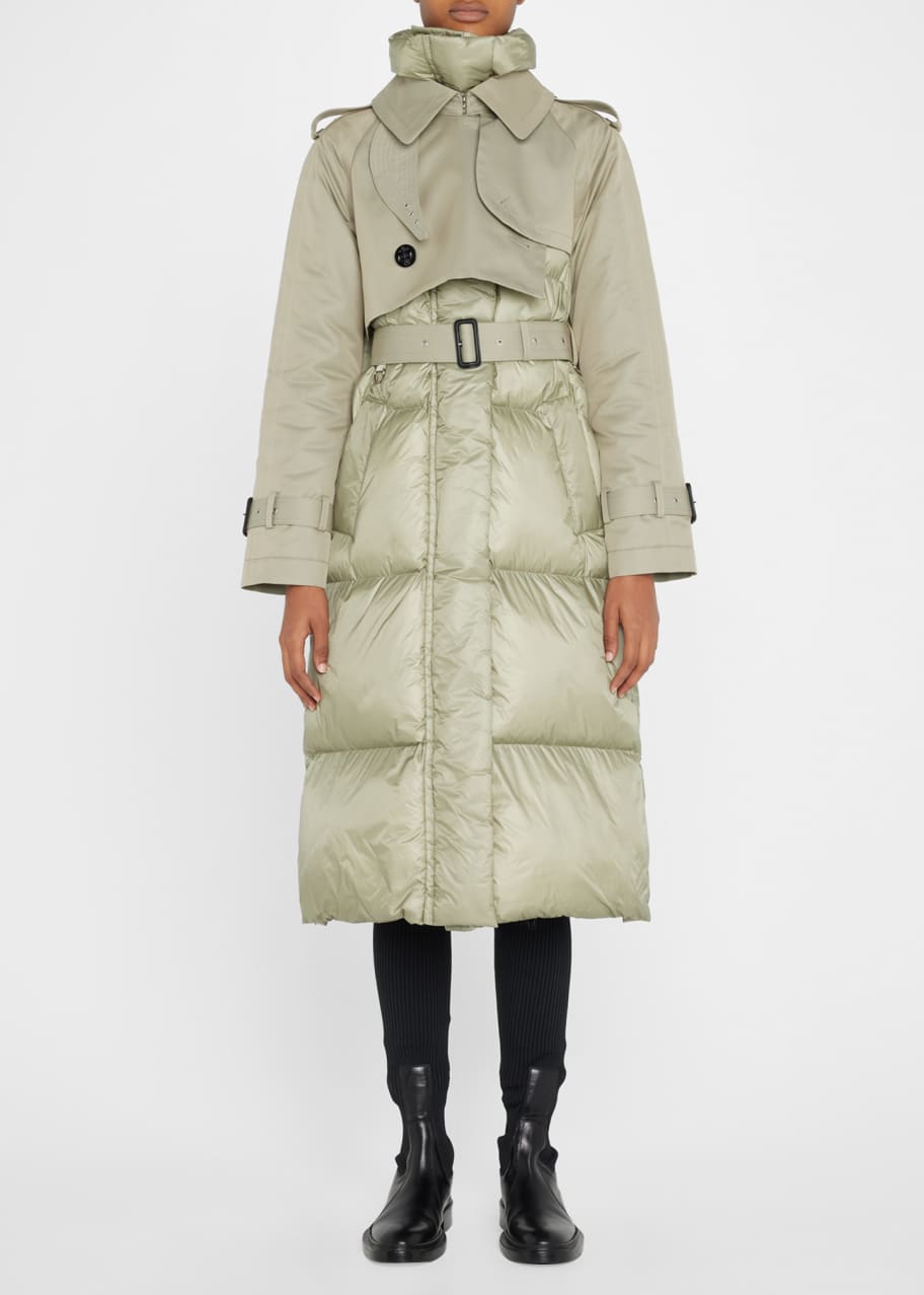 SACAI Long Hybrid Belted Puffer Trench Coat - Bergdorf Goodman
